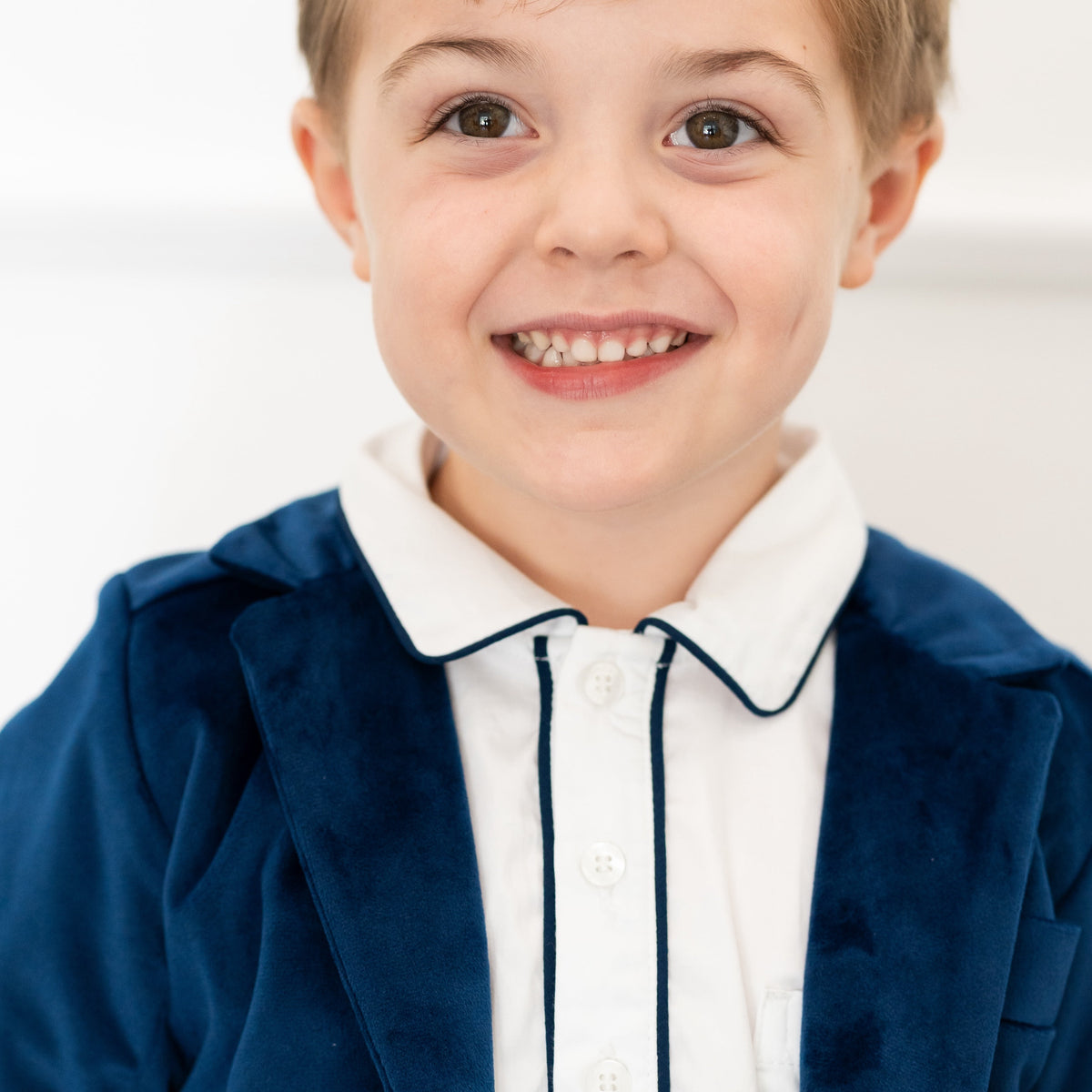 Hayden Boy Blazer in Navy Velvet