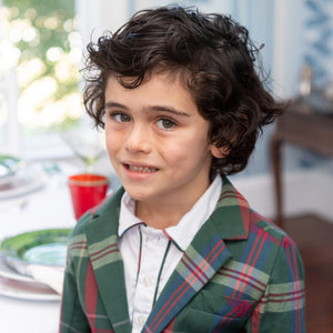 Hayden Boy Blazer in Green Tartan