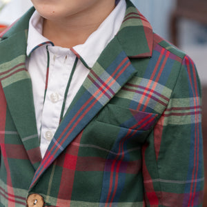 Hayden Boy Blazer in Green Tartan