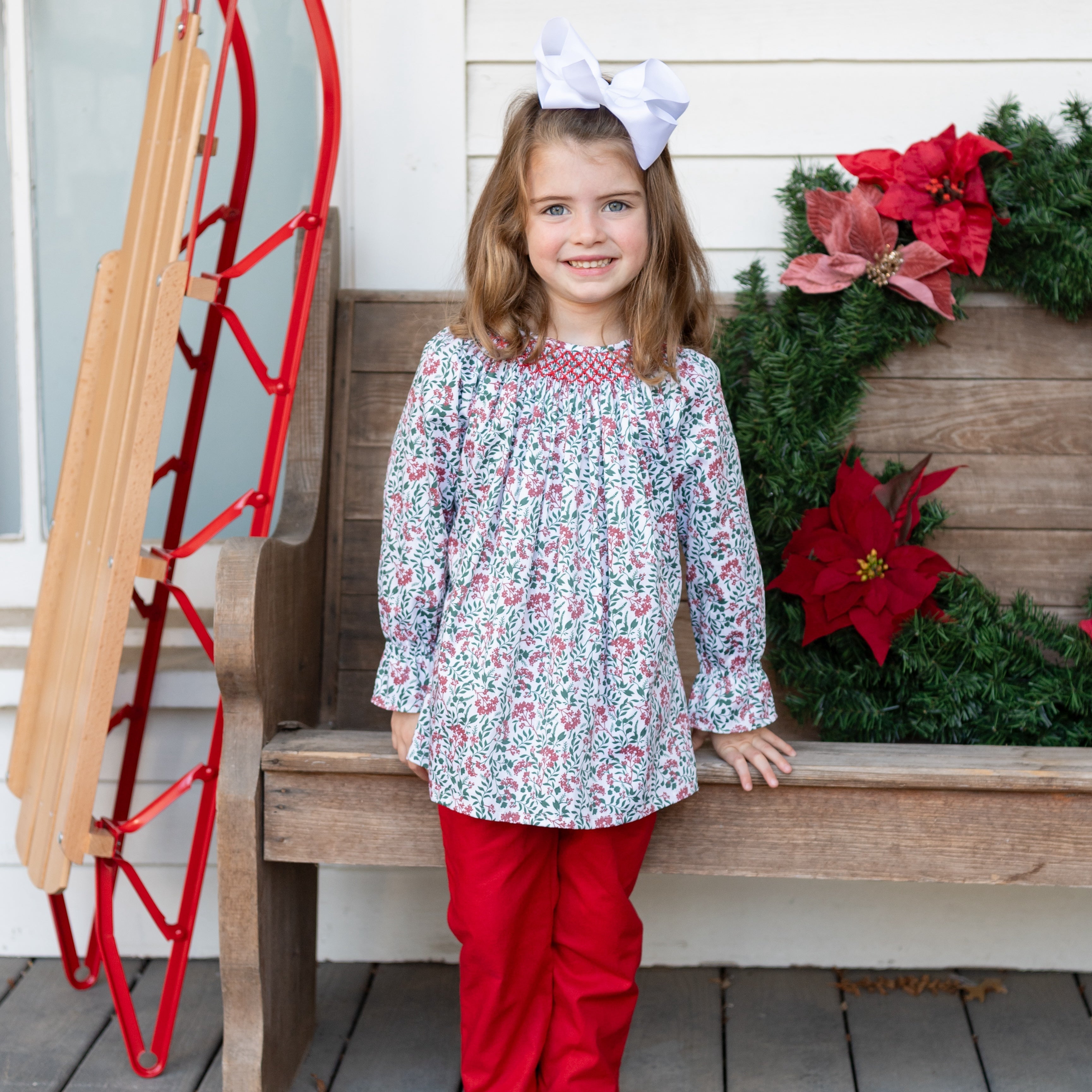 Aspen Girl Shirt in Holly Berry