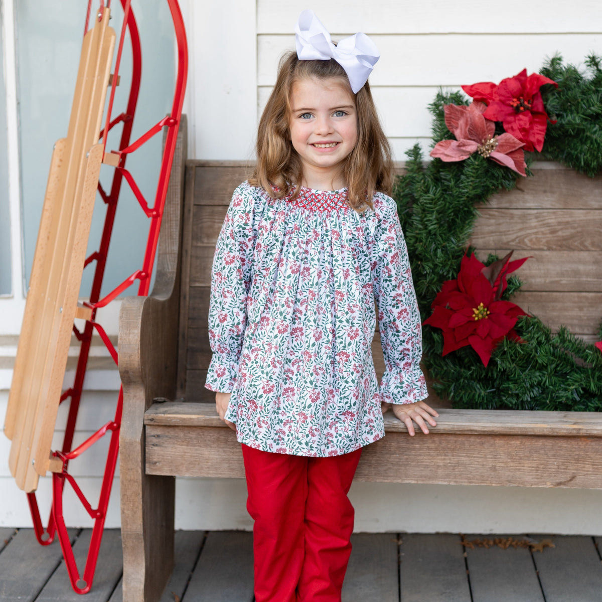 Aspen Girl Shirt in Holly Berry