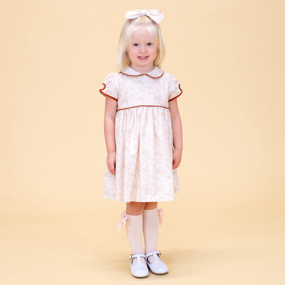 Sarita Girl Dress in Chinoiserie Pumpkin