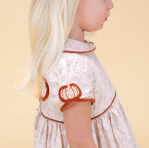 Sarita Girl Dress in Chinoiserie Pumpkin