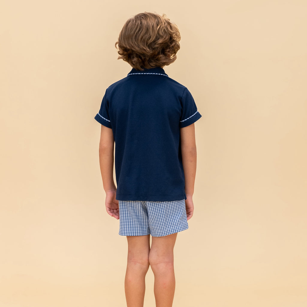 William Boy Polo Set in Classic Gingham Pumpkin