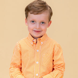 Walker Boy Button Down in Orange Gingham