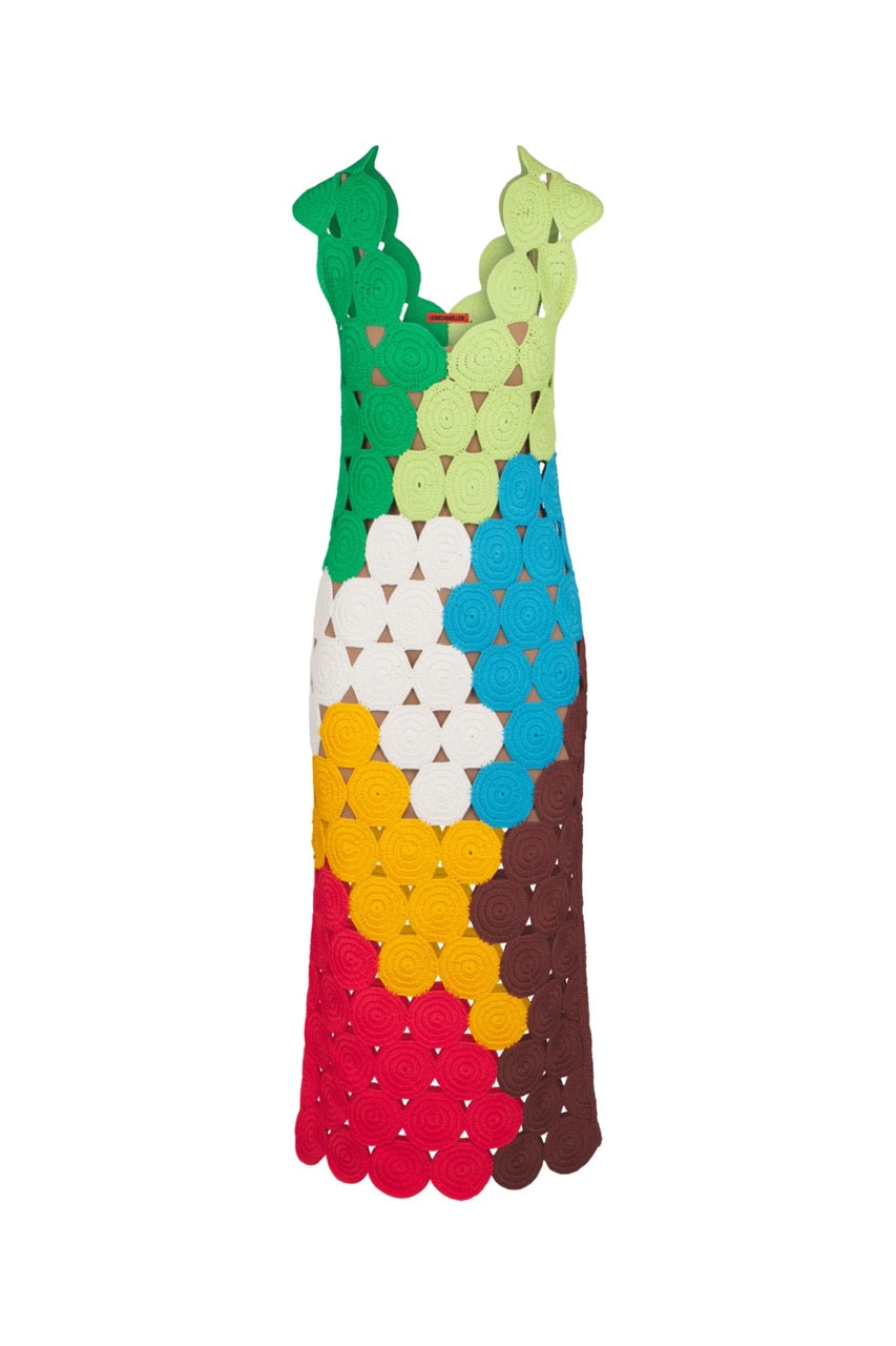 multi crochet dress Aleki Crochet Maxi Blue Multi / S