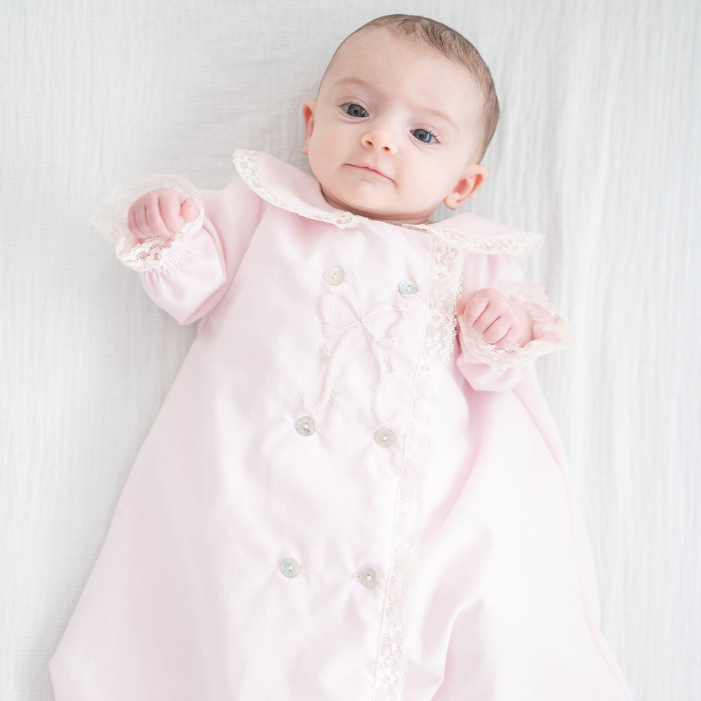 Baby Gown With Bonnet in Pink