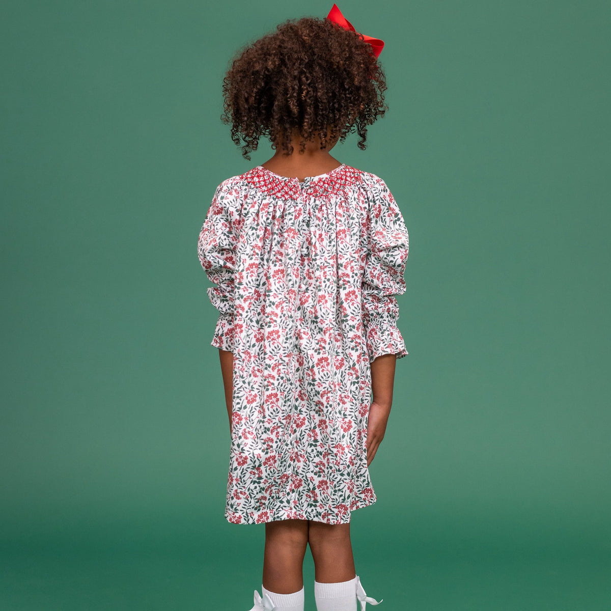 Aspen Girl Dress in Holly Berry