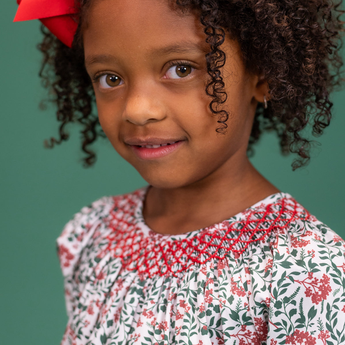 Aspen Girl Dress in Holly Berry