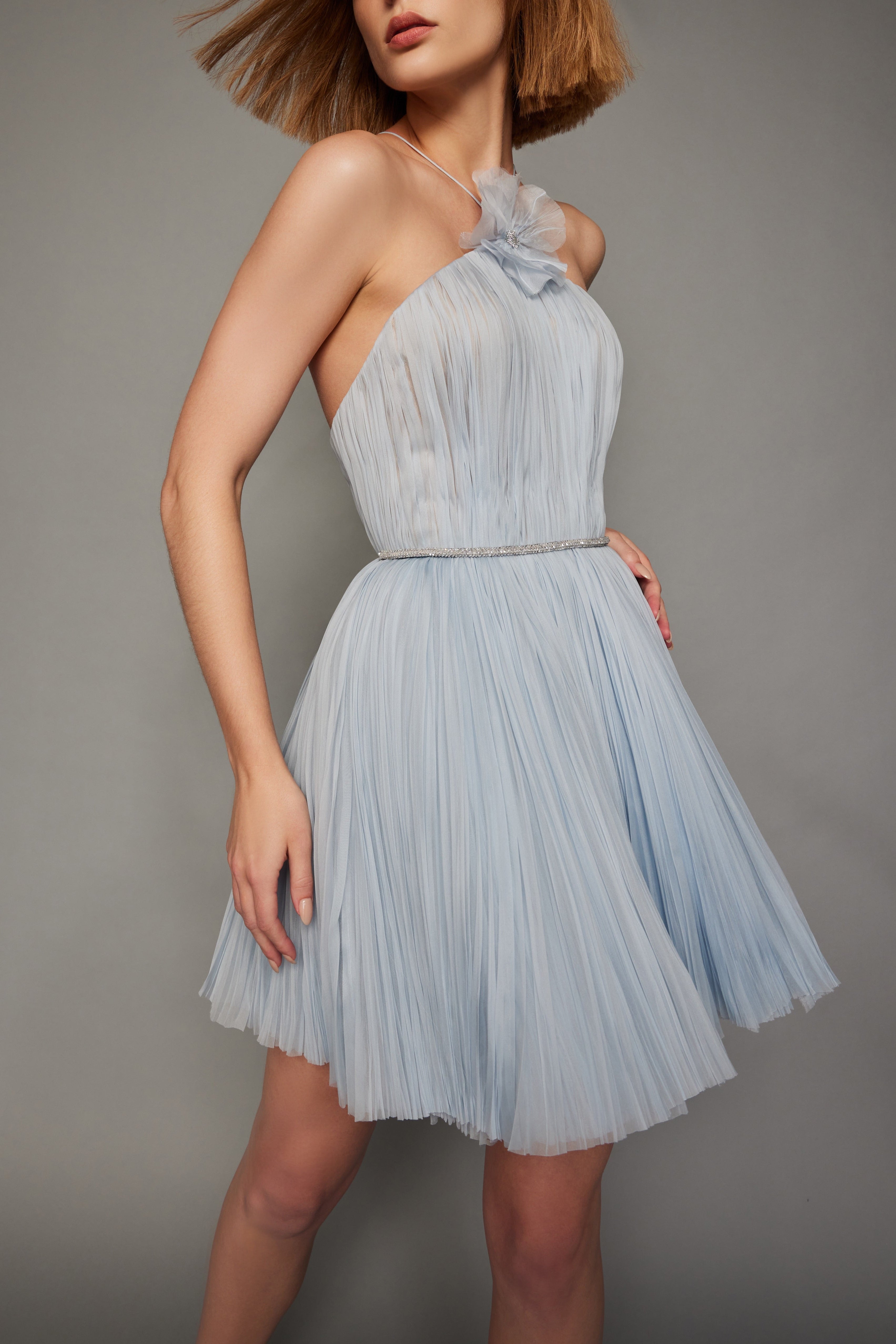 Lana Mini Dress in Light Blue