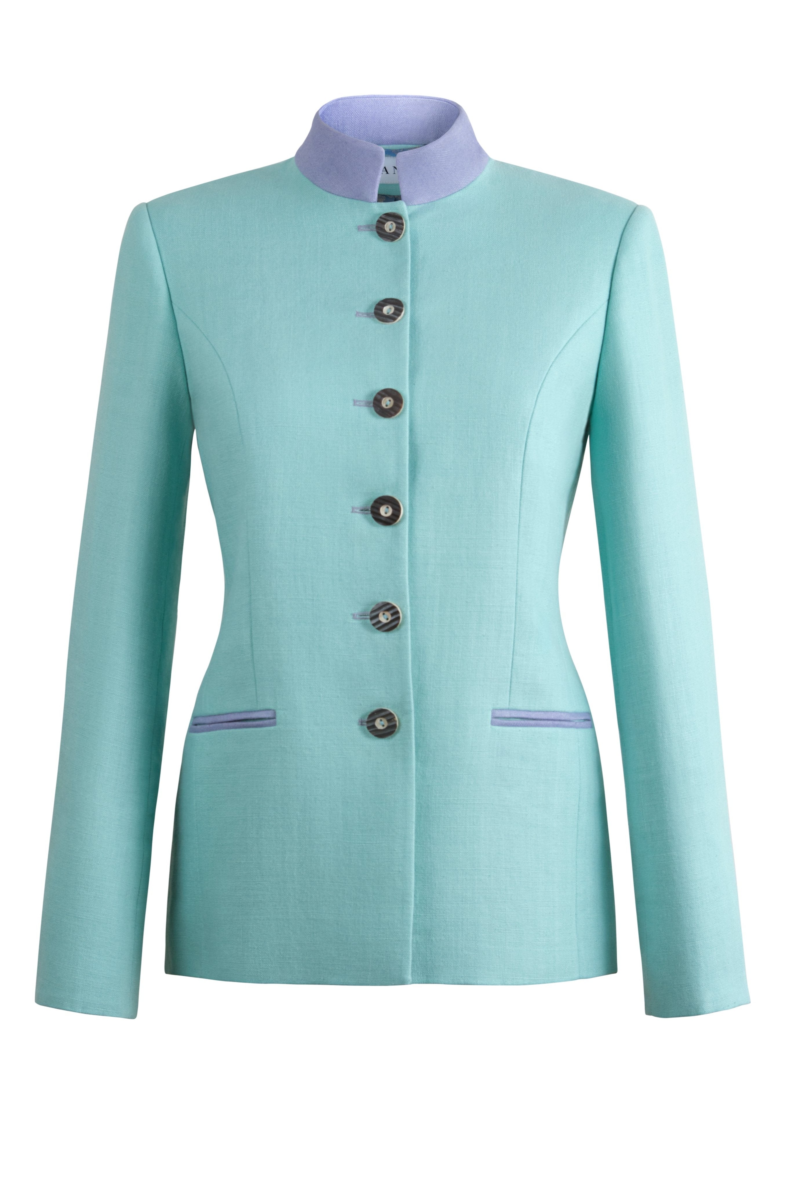 Louise Jacket in Mint Linen