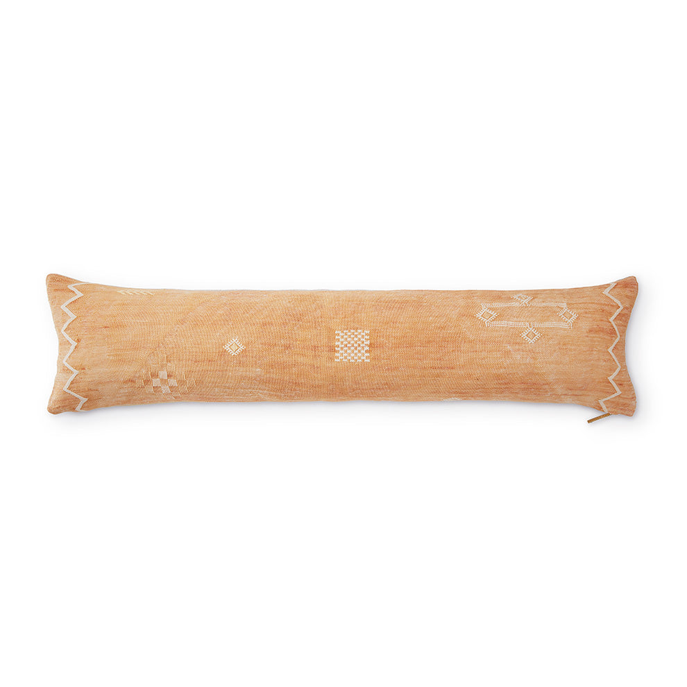 Rust Cactus Silk Long Pillow