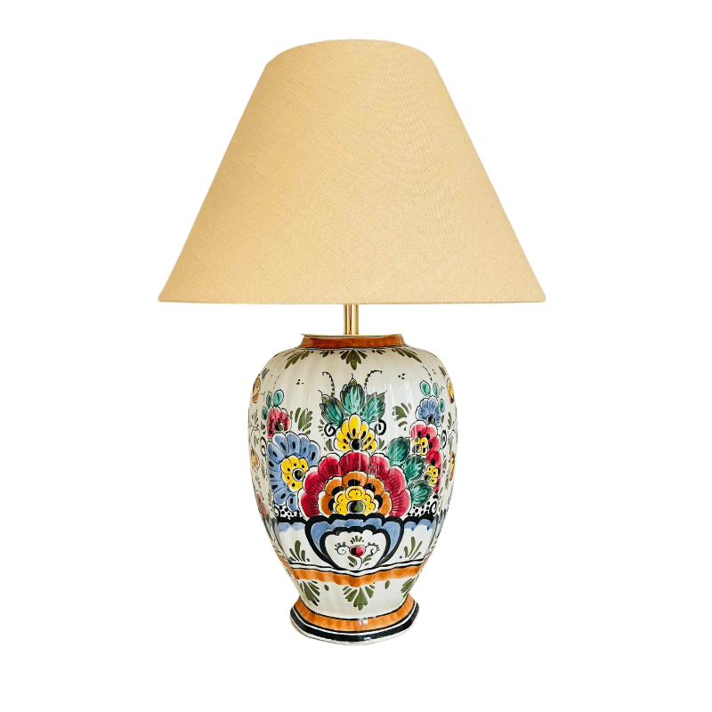 Antique Delft Polychrome Lamp
