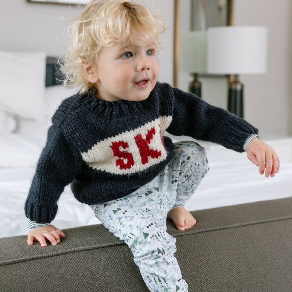 Apres Ski Two-Piece Kids Henley Pajamas