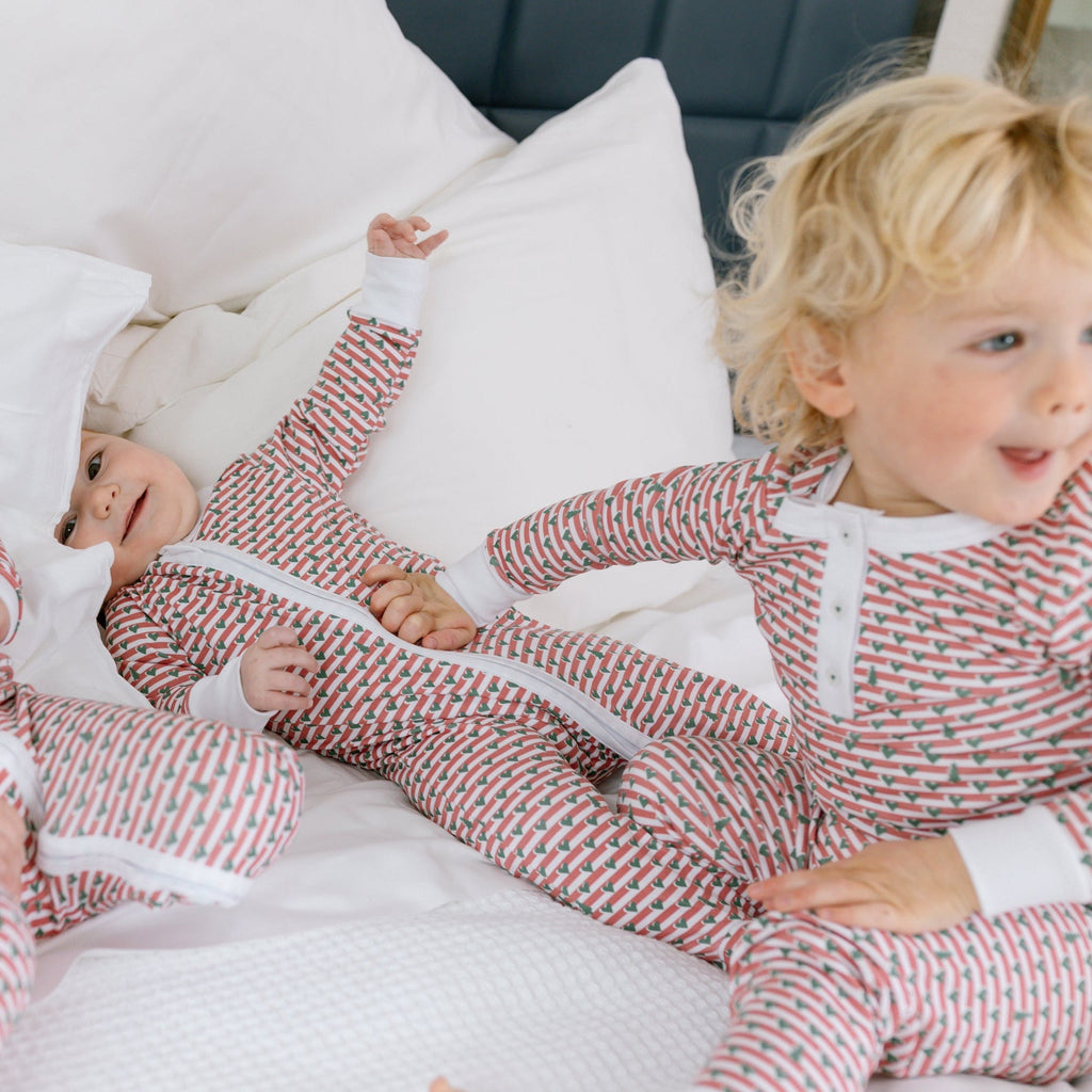 Christmas Tree Stripe Two Piece Pajama 
