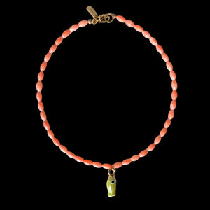 Coral Beaded Fish Necklace