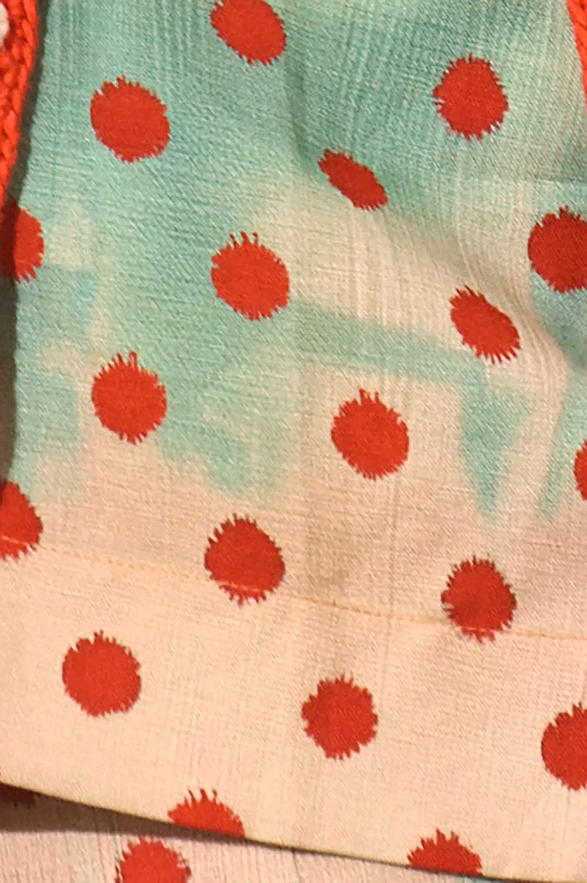 Close up of the Corby Top in Coral Reef Ombre.