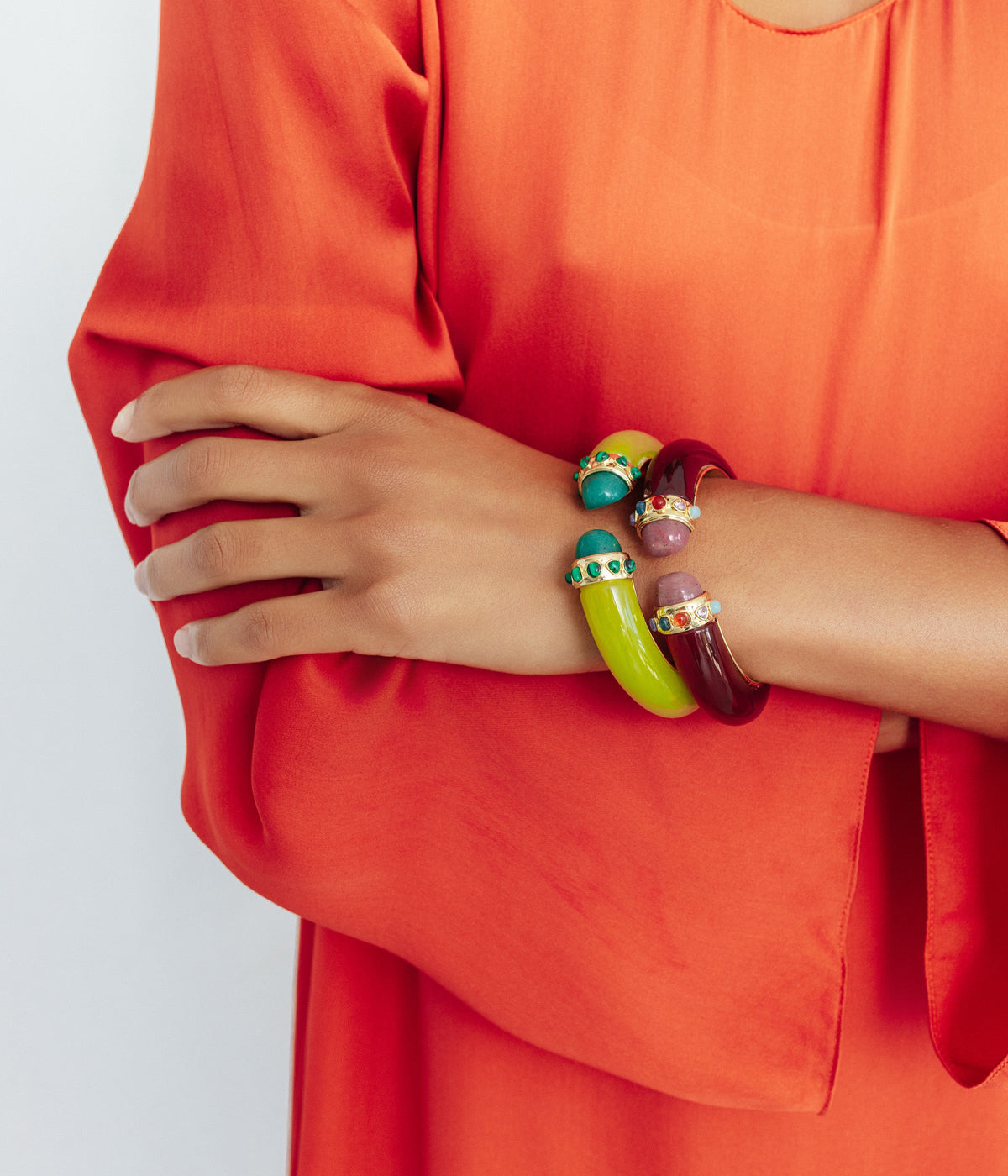Cordelia Cuff Bracelet in Carnelian Red - Loren Hope