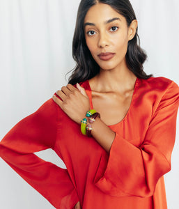 Cordelia Cuff Bracelet in Carnelian Red - Loren Hope