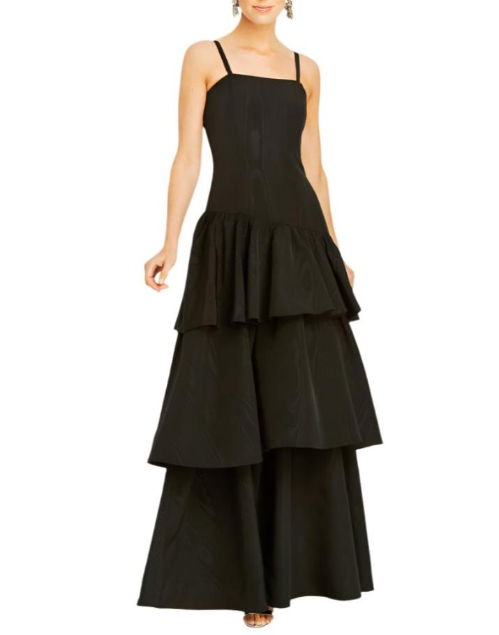 Cordoba Convertible Gown in Black Moire