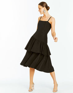 Cordoba Convertible Gown in Black Moire