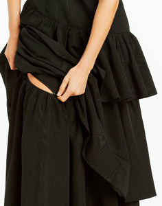 Cordoba Convertible Gown in Black Moire