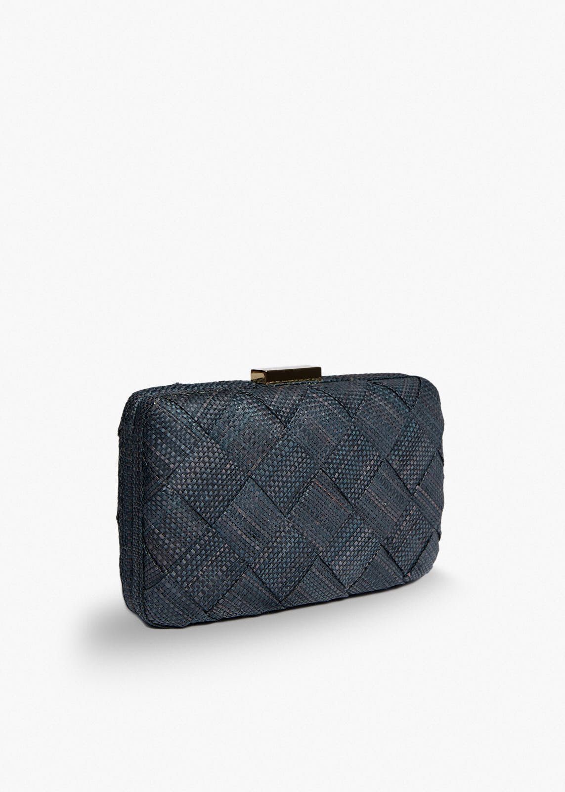 Cosette Woven Straw Clutch Bag in Black