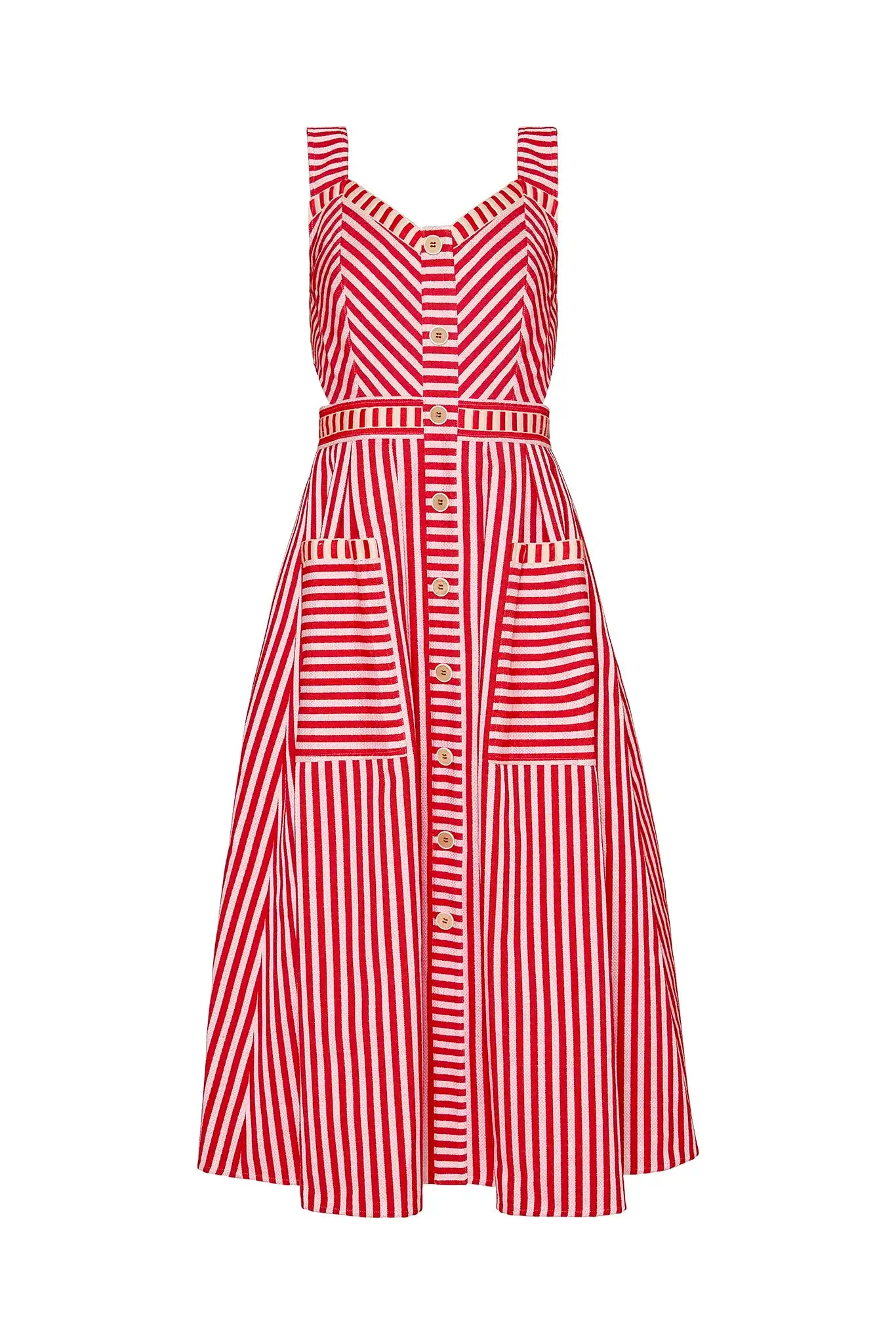 Cosi Dress in Poppy Stripe Over The Moon