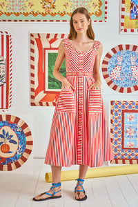 Cosi Dress in Poppy Stripe