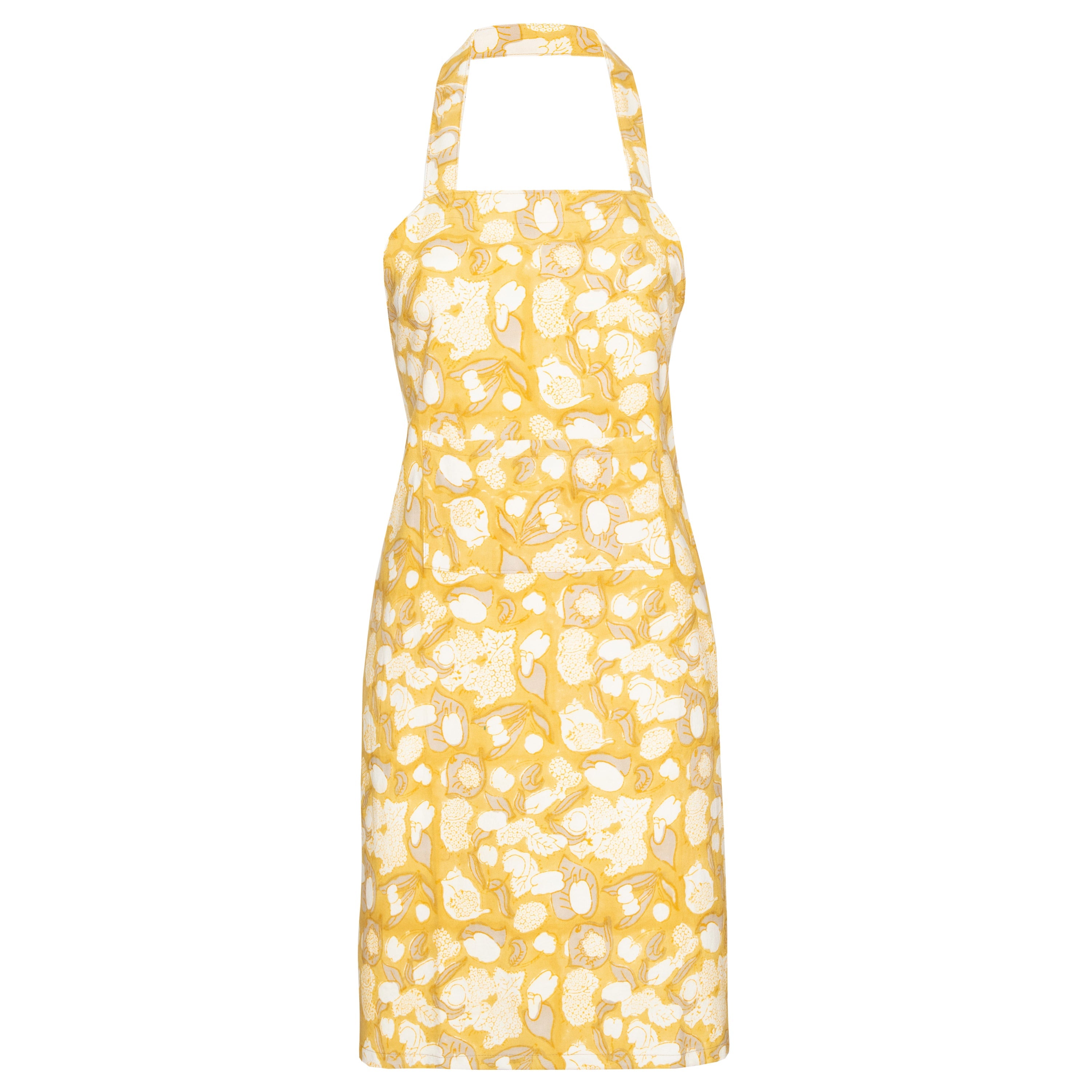 Forest Harvest Apron in Grey & Mustard