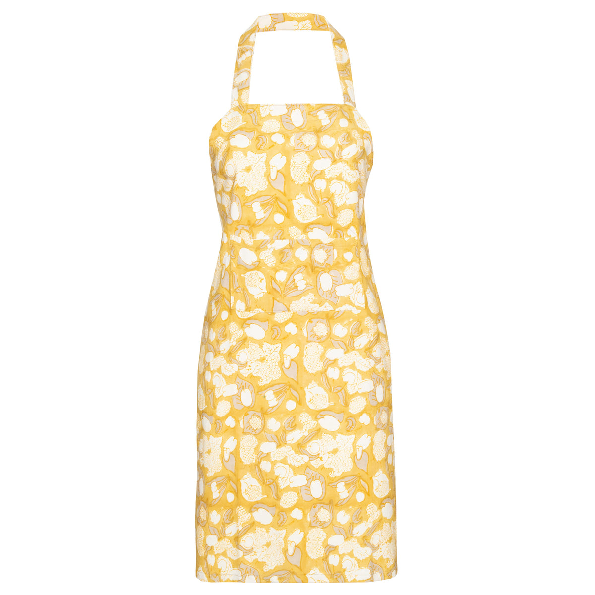 Forest Harvest Apron in Grey & Mustard