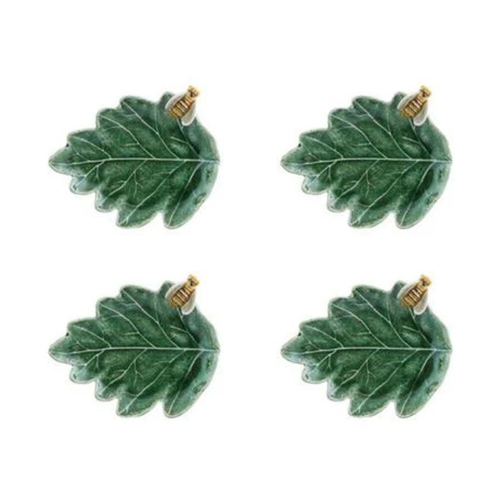 Countryside Leaves Oak Tree Leaf with Bee, Set of 4