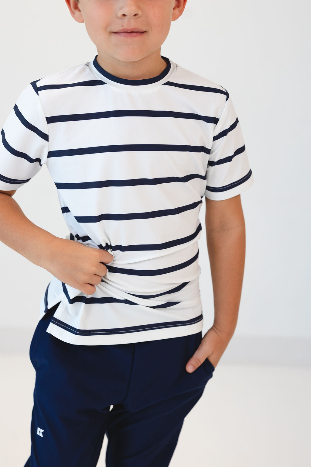 Practice Shirt in Navy & White Stripe