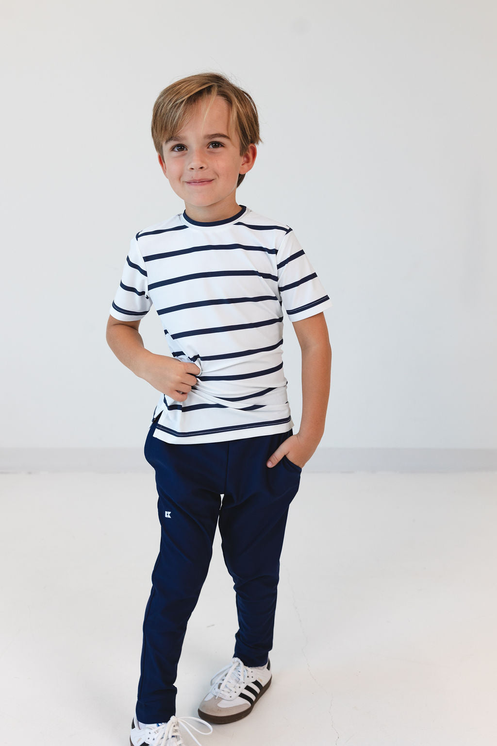 Practice Shirt in Navy & White Stripe