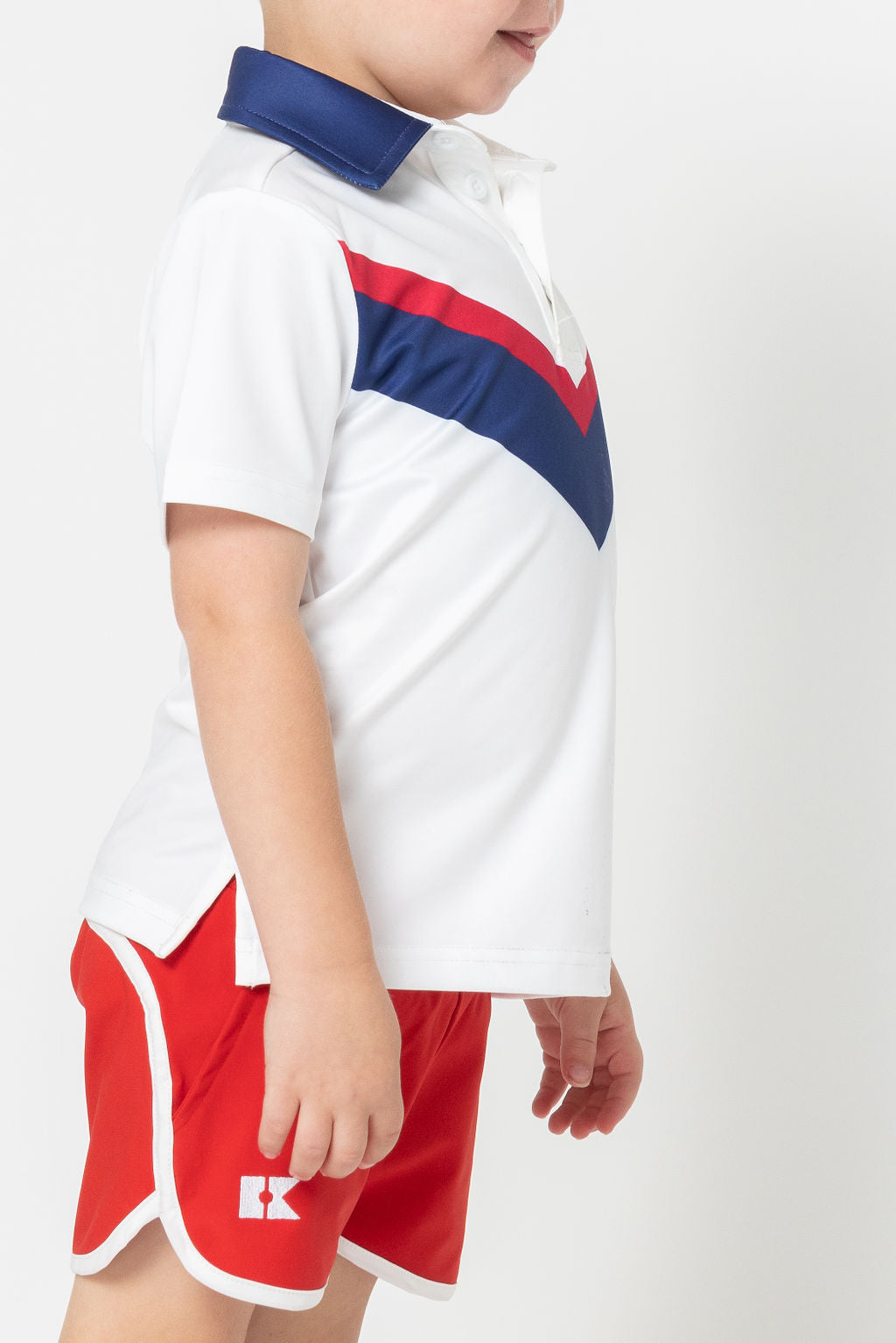 Retro Super Short in Red with White Piping