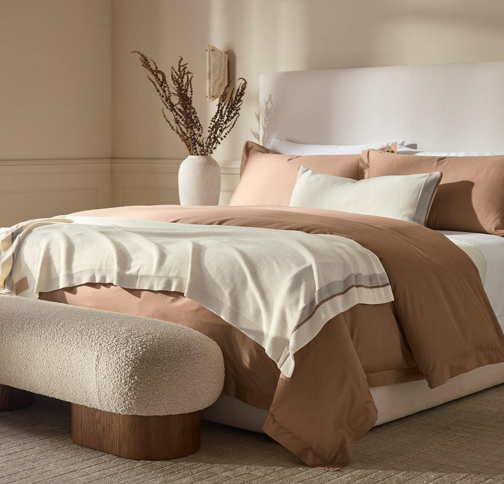 Court Knit Throw Blanket in Cream