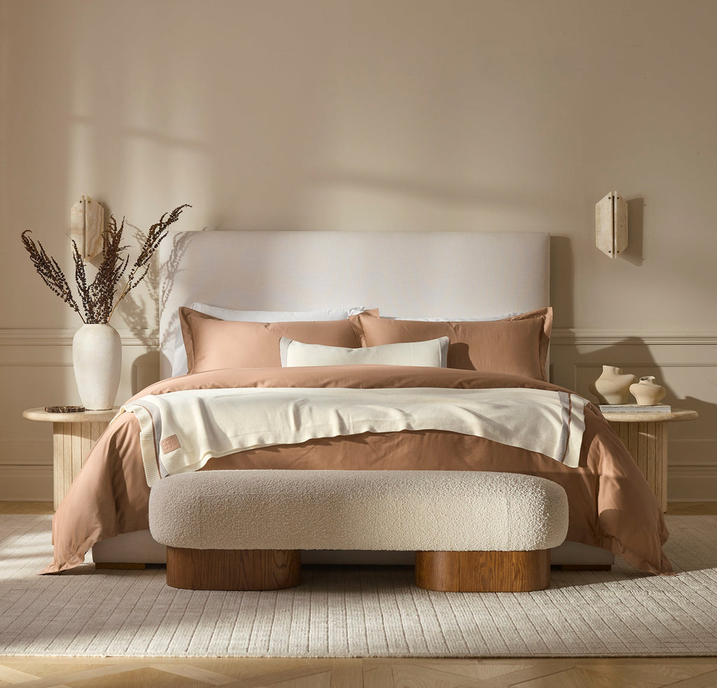 Court Knit Throw Blanket in Cream