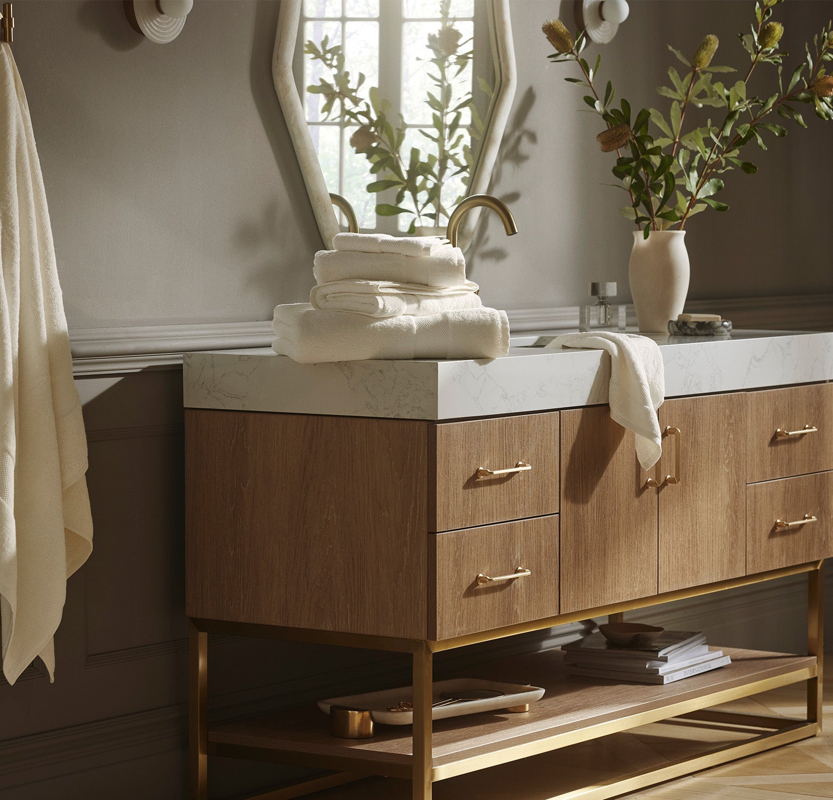 Plush Bath Towel Set in Cream