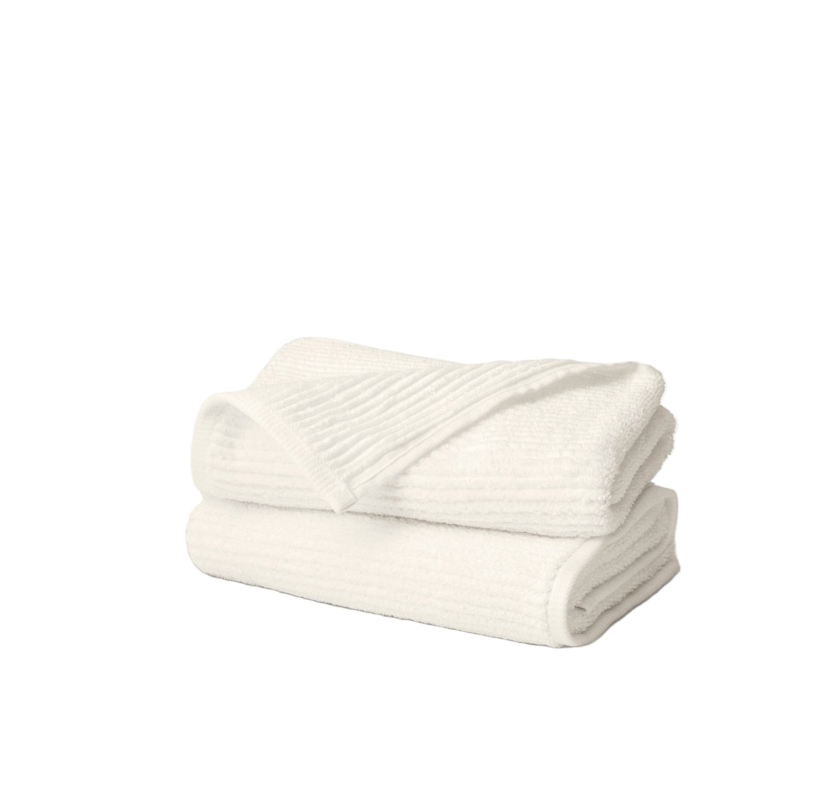 Turkish Ribbed Hand Towel in Cream, Set of 2