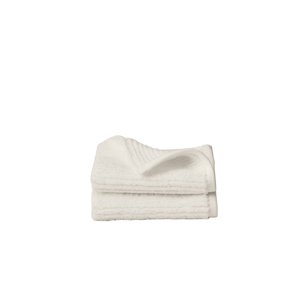 Turkish Ribbed Washcloth in Cream, Set of 2