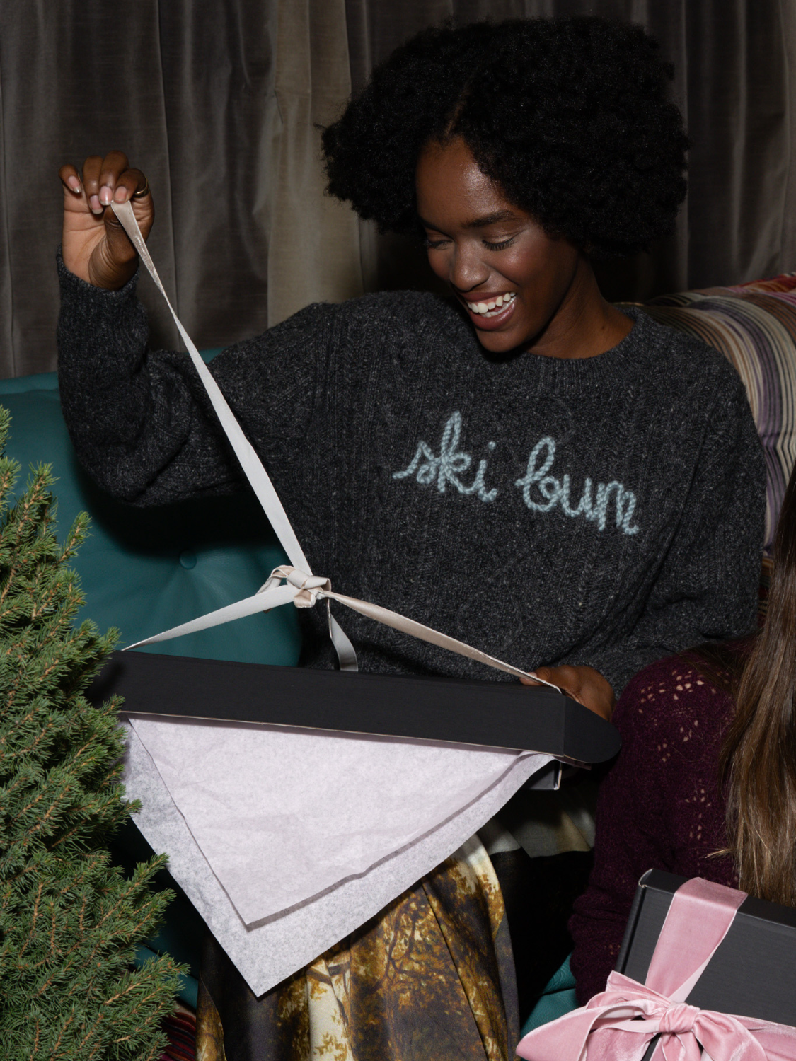 "ski bum" Bianca Crewneck CUSTOM LINGUA FRANCA NYC