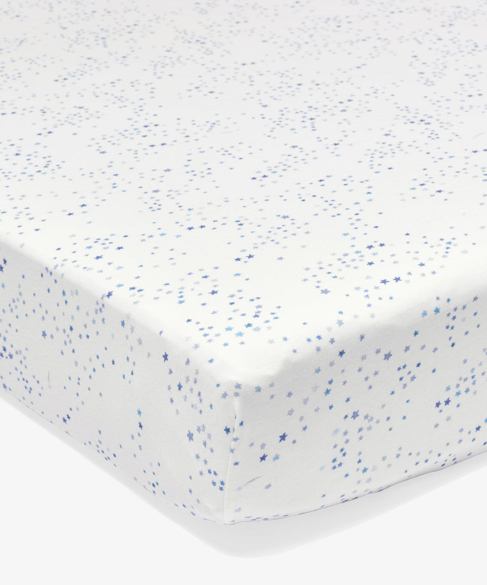 Crib Sheet in Blue Star