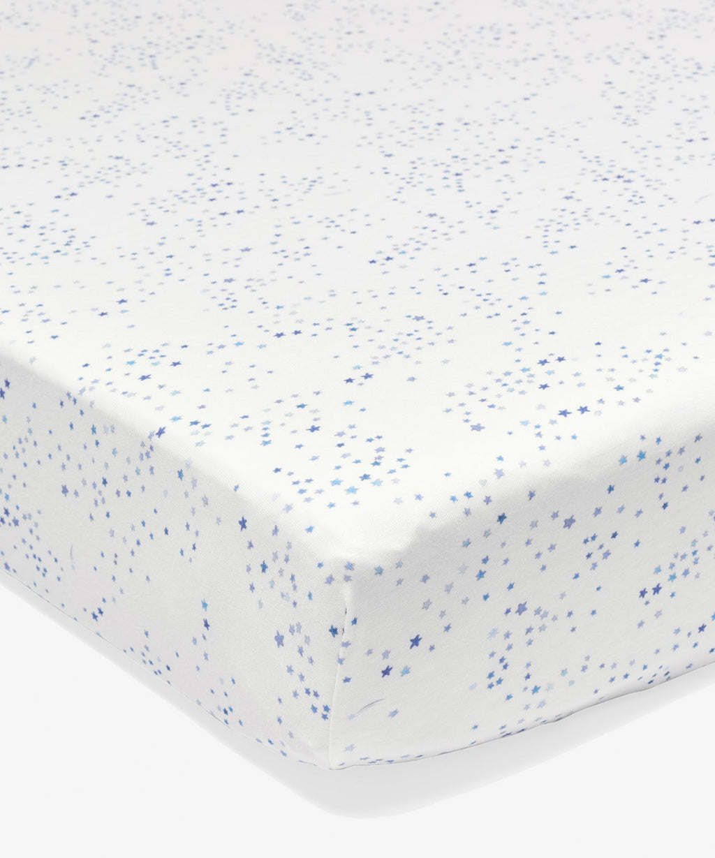 Crib Sheet in Blue Star