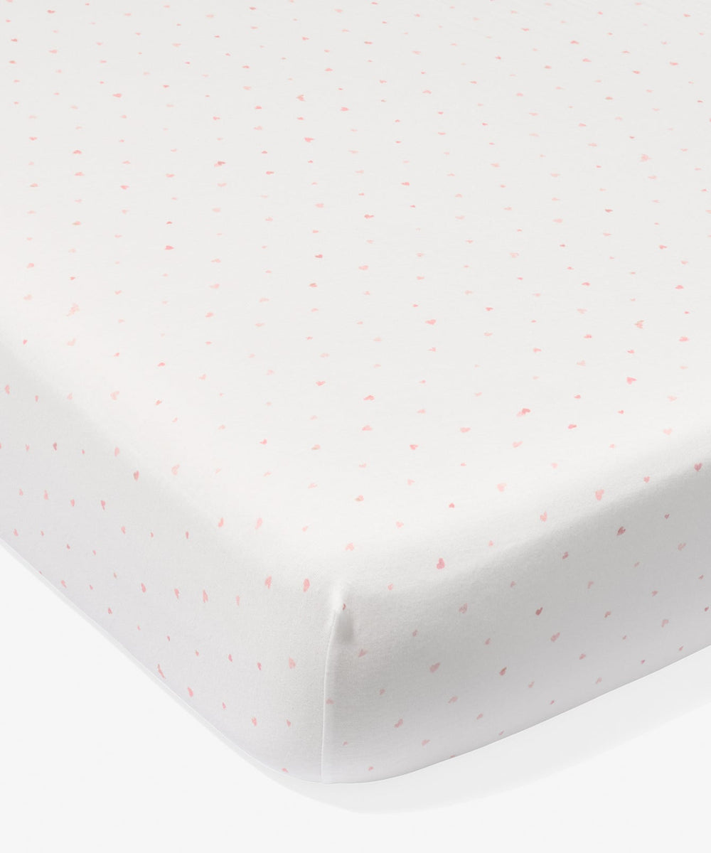 Crib Sheet in Rose Hearts