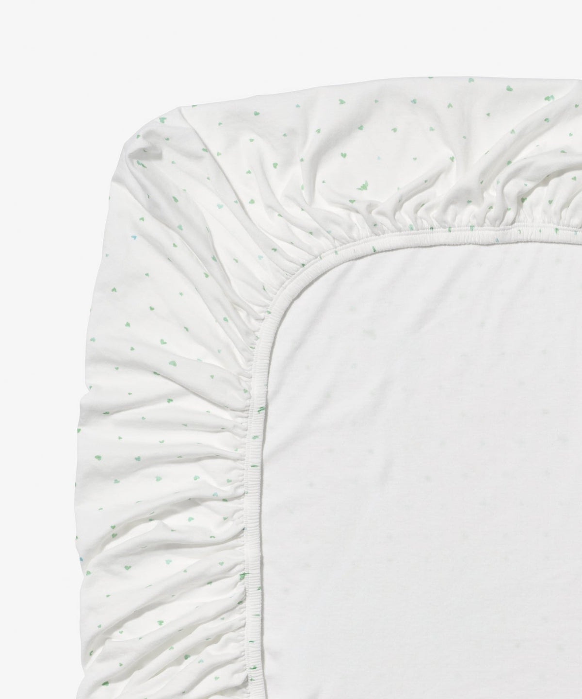 Crib Sheet in Seafoam Hearts
