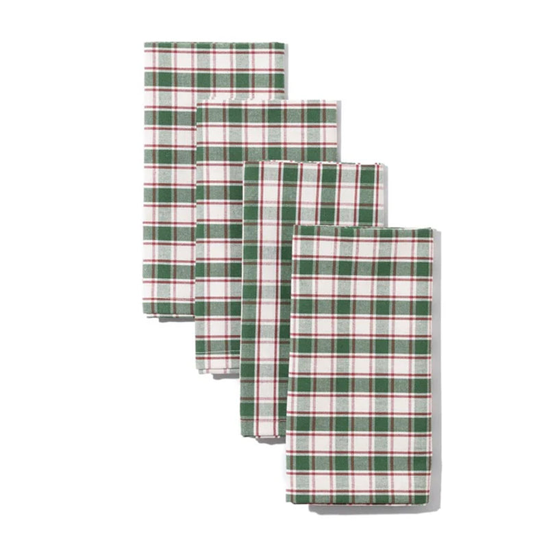 Crimson Grove Plaid Napkins in Green, Set of 4
