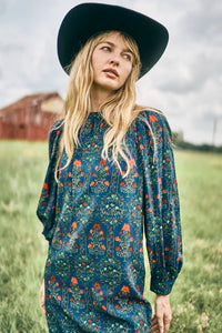 Crosby Dress in Midnight Garden
