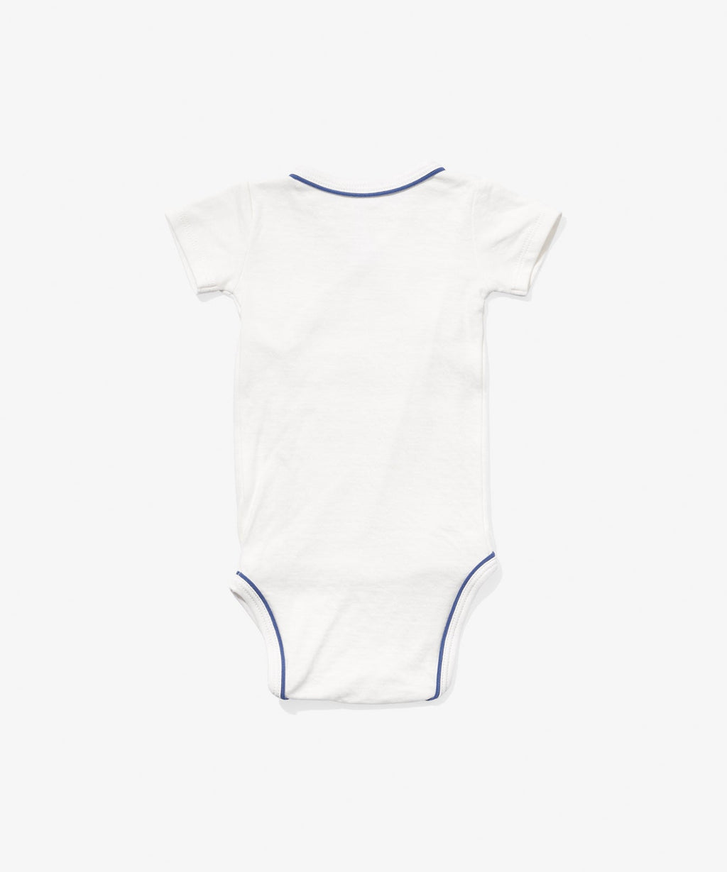 Crossbody Short Sleeve One-Piece in Navy Piping