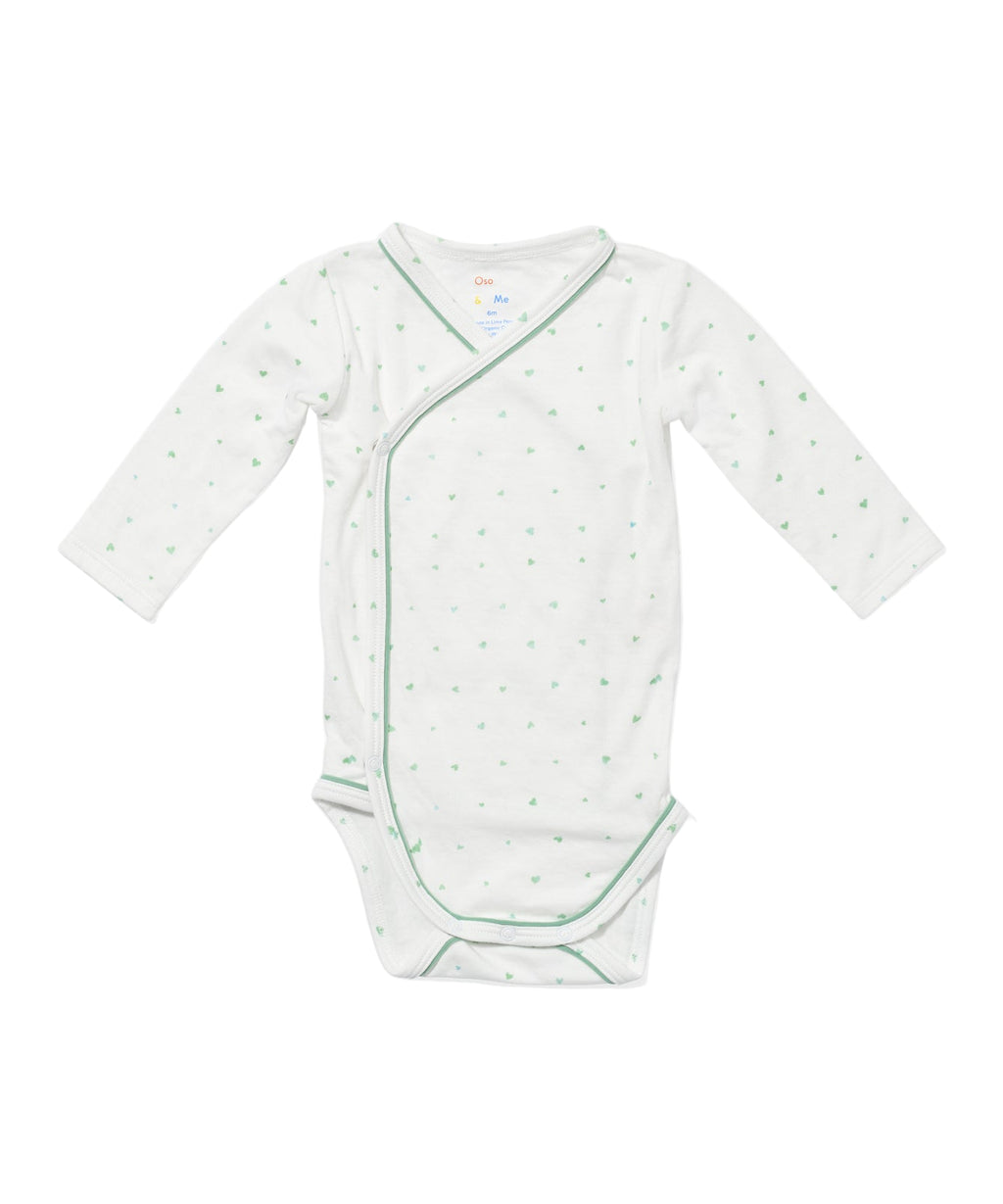Crossbody One-Piece in Seafoam Hearts