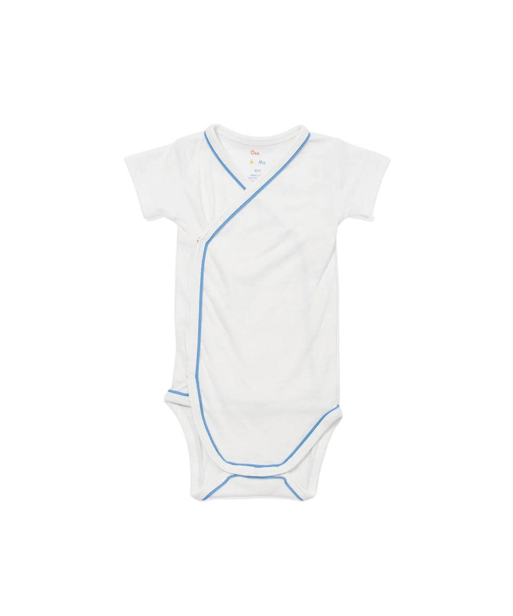 Crossbody Short Sleeve One-piece in Blue Piping